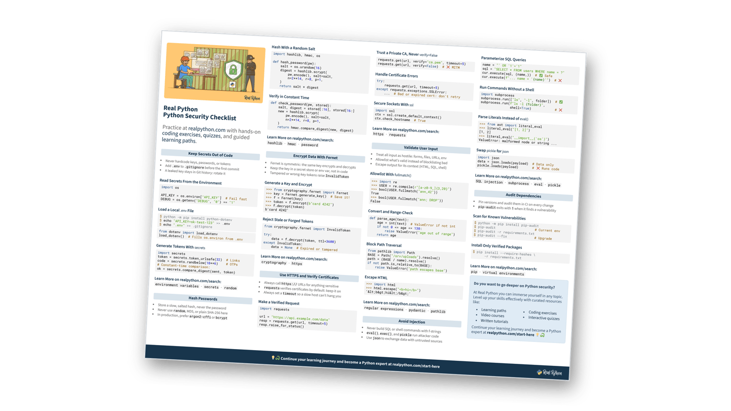 Preview of the Python Security Checklist