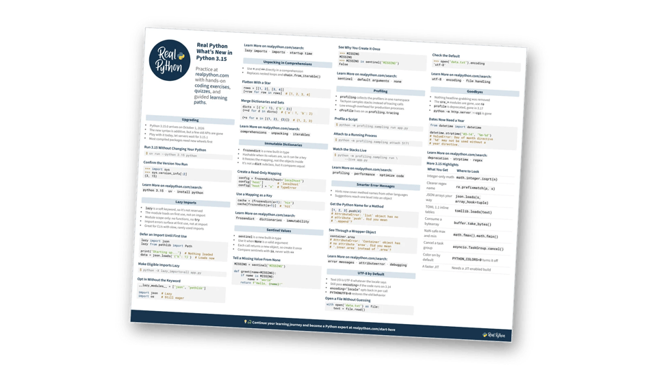Preview of the Python 3.15 Cheat Sheet